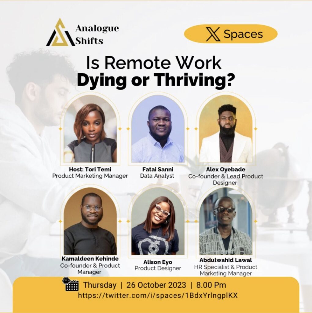 spaces from analogue shifts 3- remote work